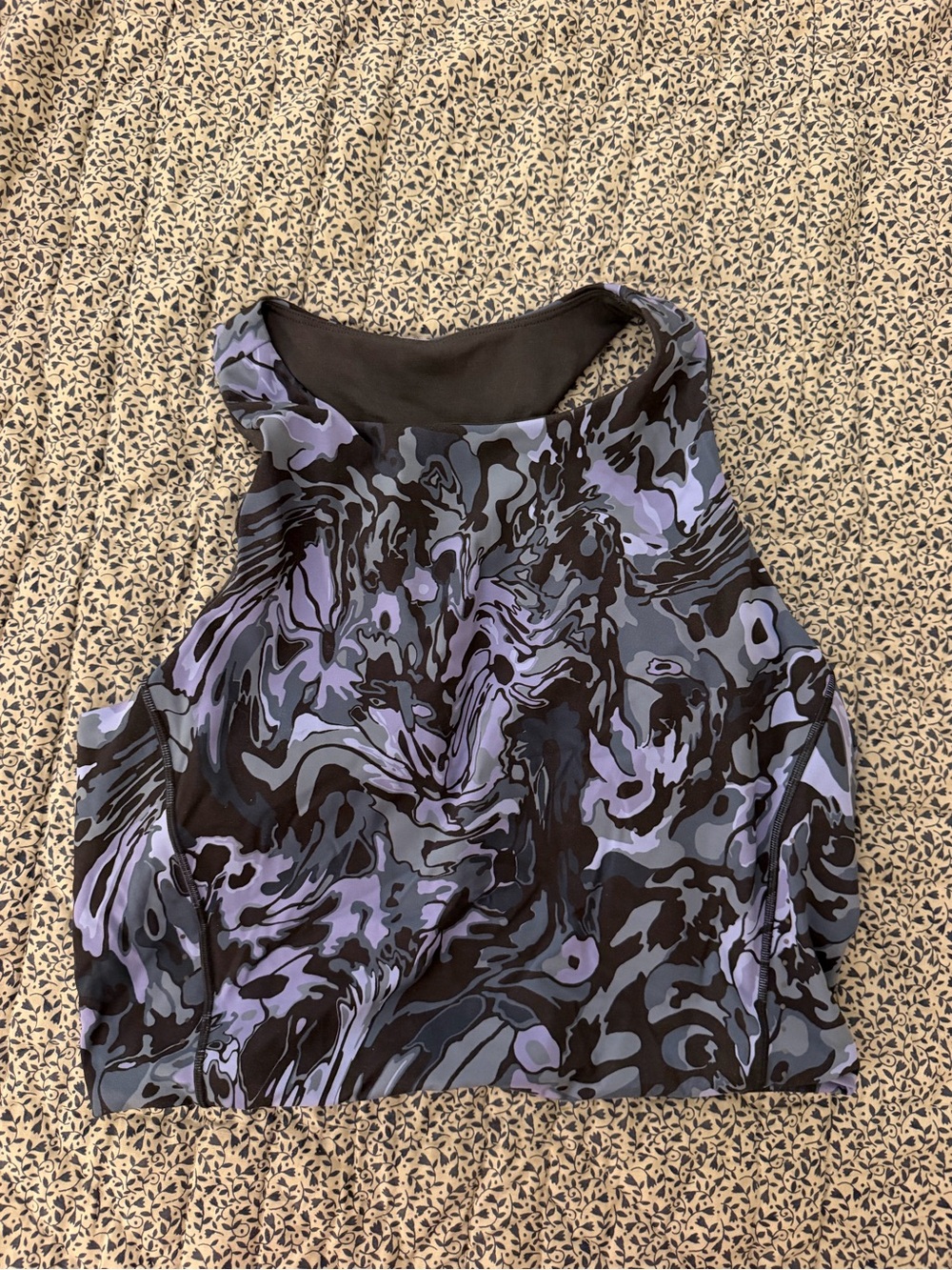Lululemon High Neck Athletic Tank Top - Purple Marble Print